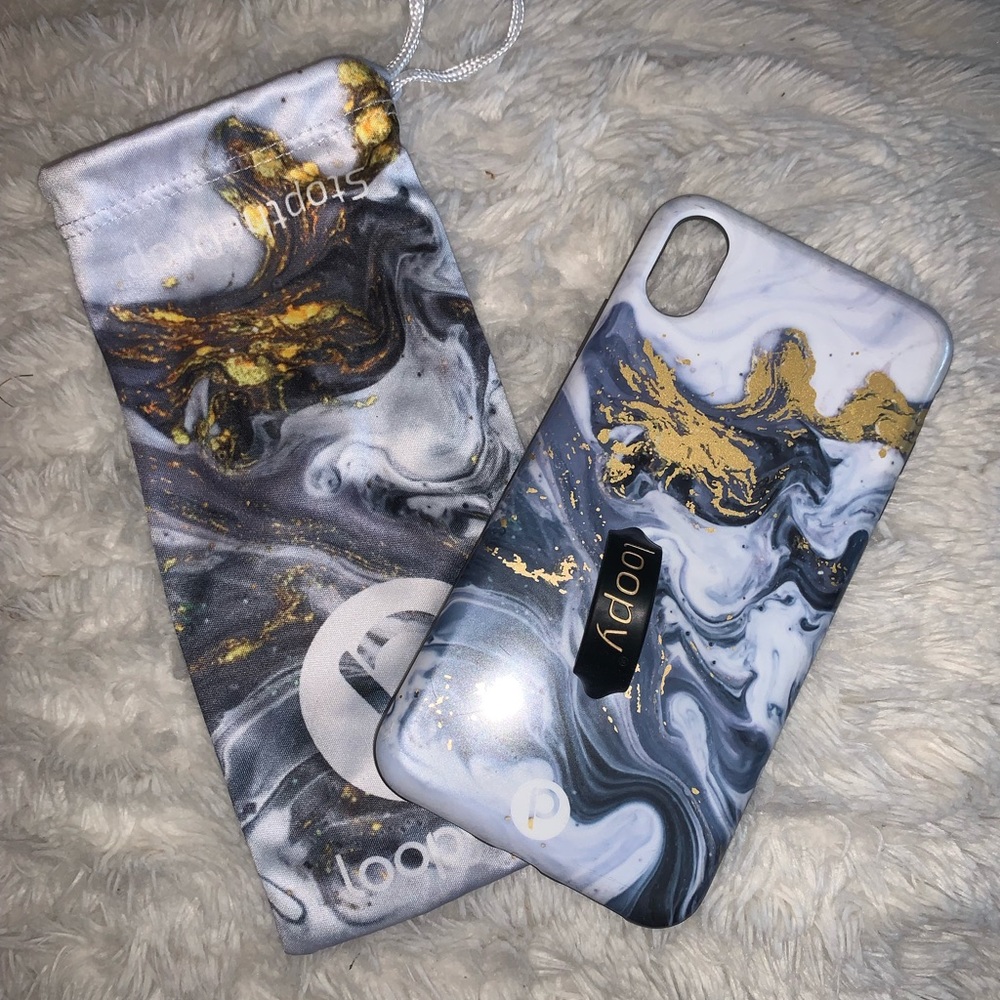 Loopy Case- Black Gold Marble iPhone XS Max